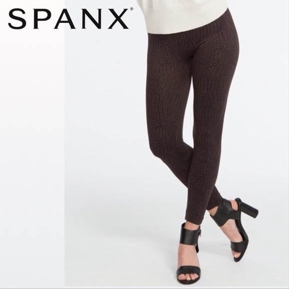 Spanx Look at me now medium brown croc leggings - Picture 1 of 10